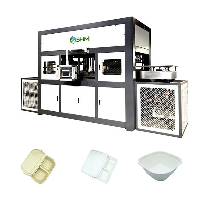 Automatische Zuckerrohrbagasse-Zellstoffformmaschine für Papierbecherdeckel Produktionslinie